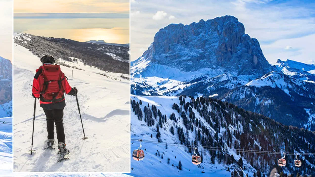 Person skiing in Verona / Snowy mountains in Verona