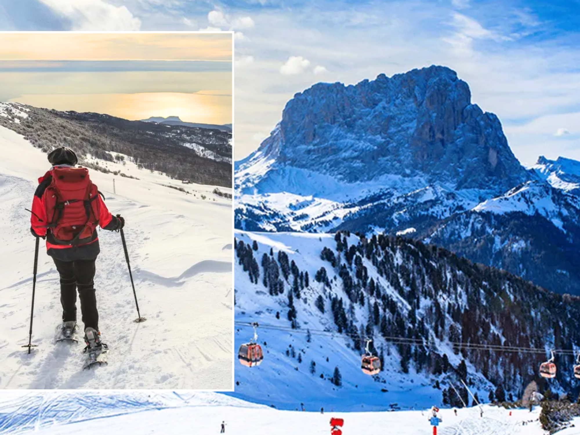 Person skiing in Verona / Snowy mountains in Verona