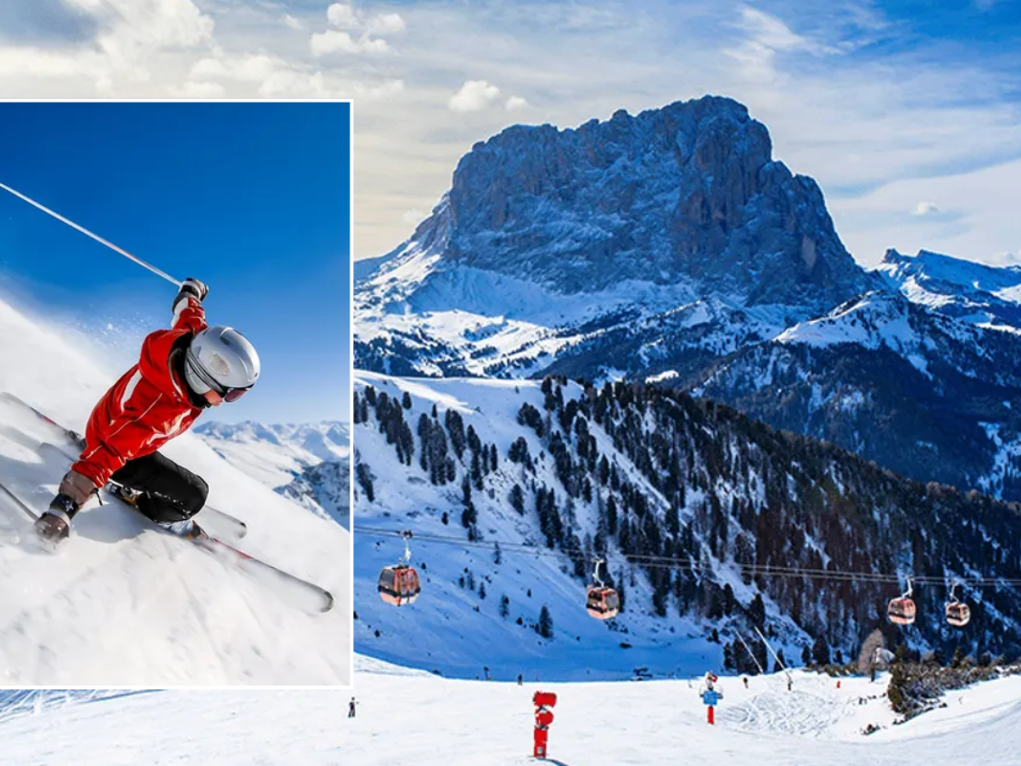 person skiing / Snowy mountains in Verona