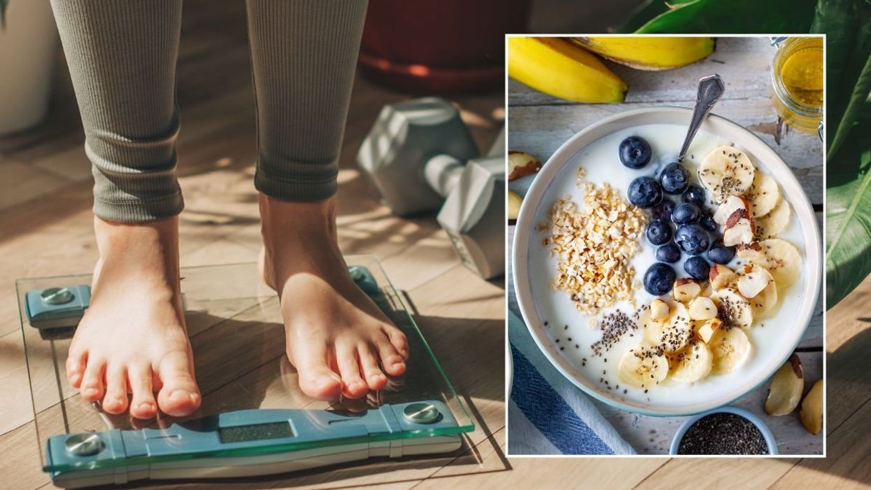 PERSON STANDING ON SCALE