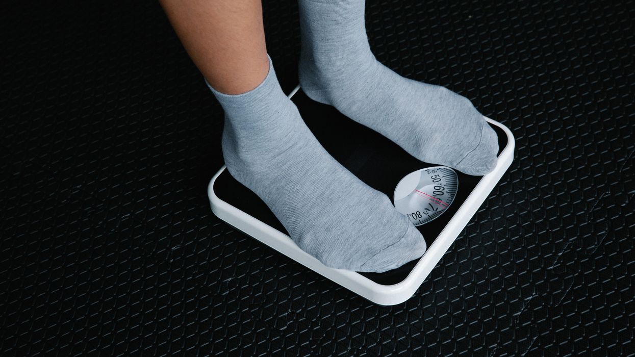 Person standing on scales