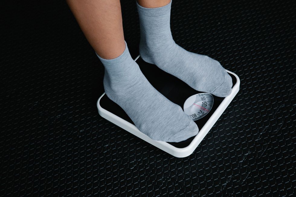 Person standing on scales