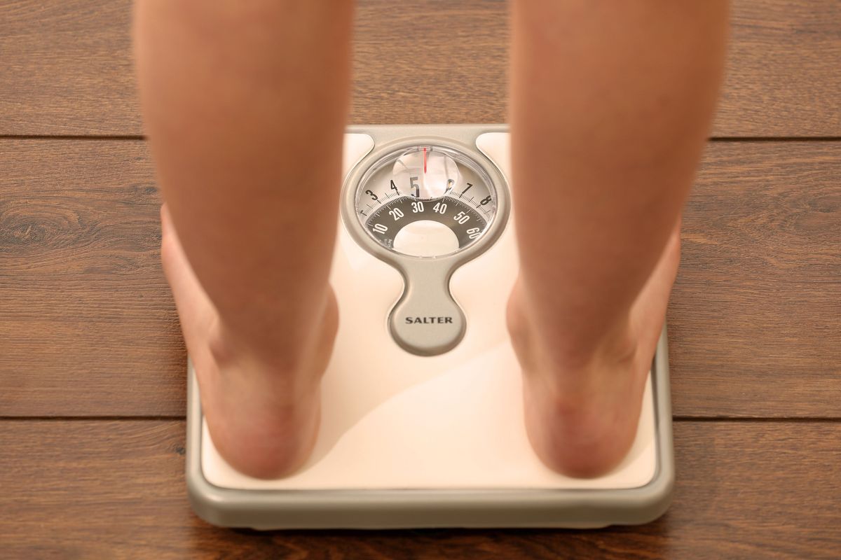 Person standing on scales