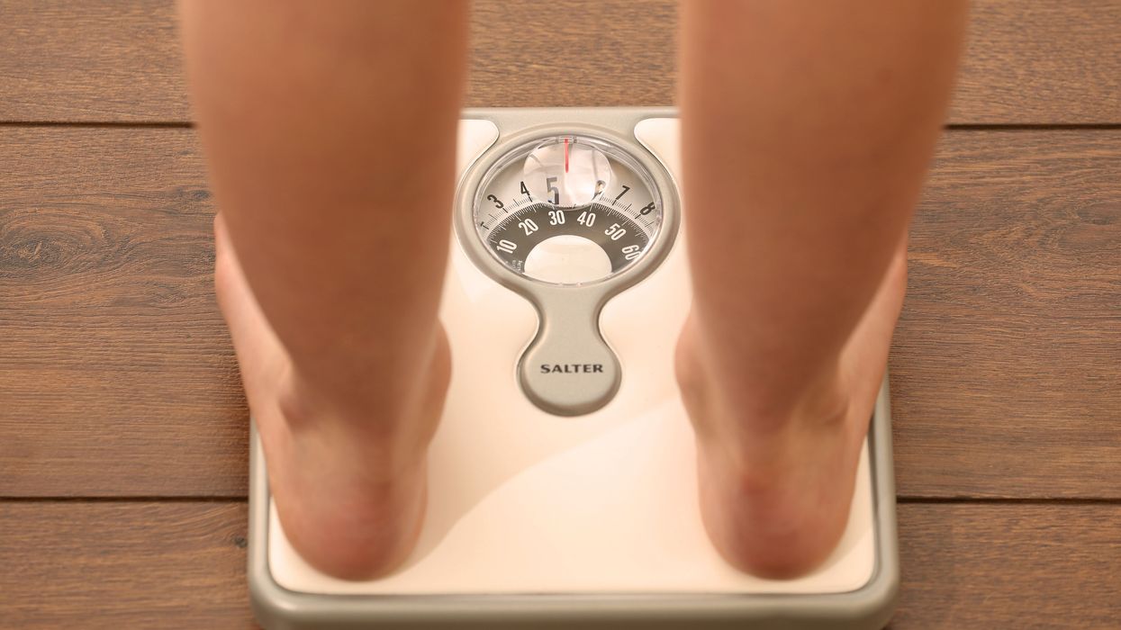 Person standing on scales