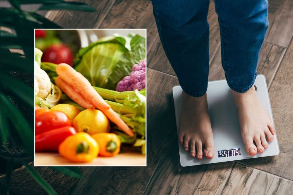 person standing on scales