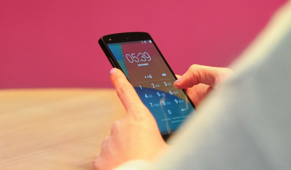 Person using a Google phone