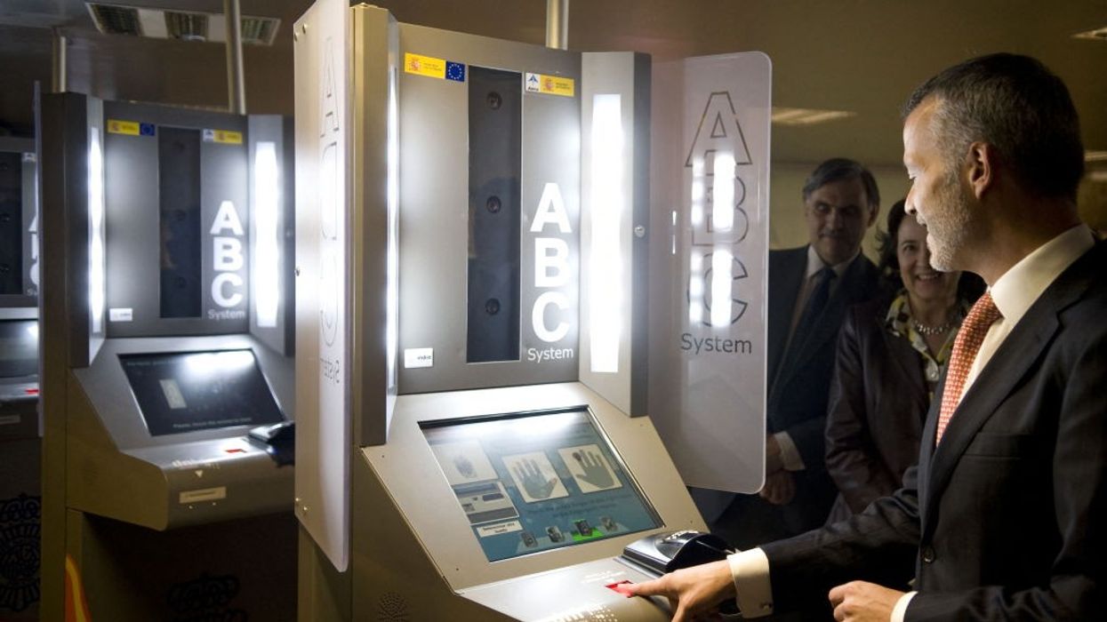 Person using fingerprint technology