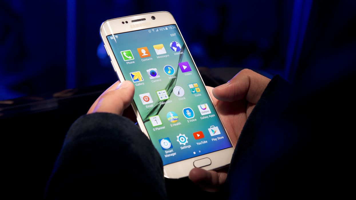 Person using Samsung phone