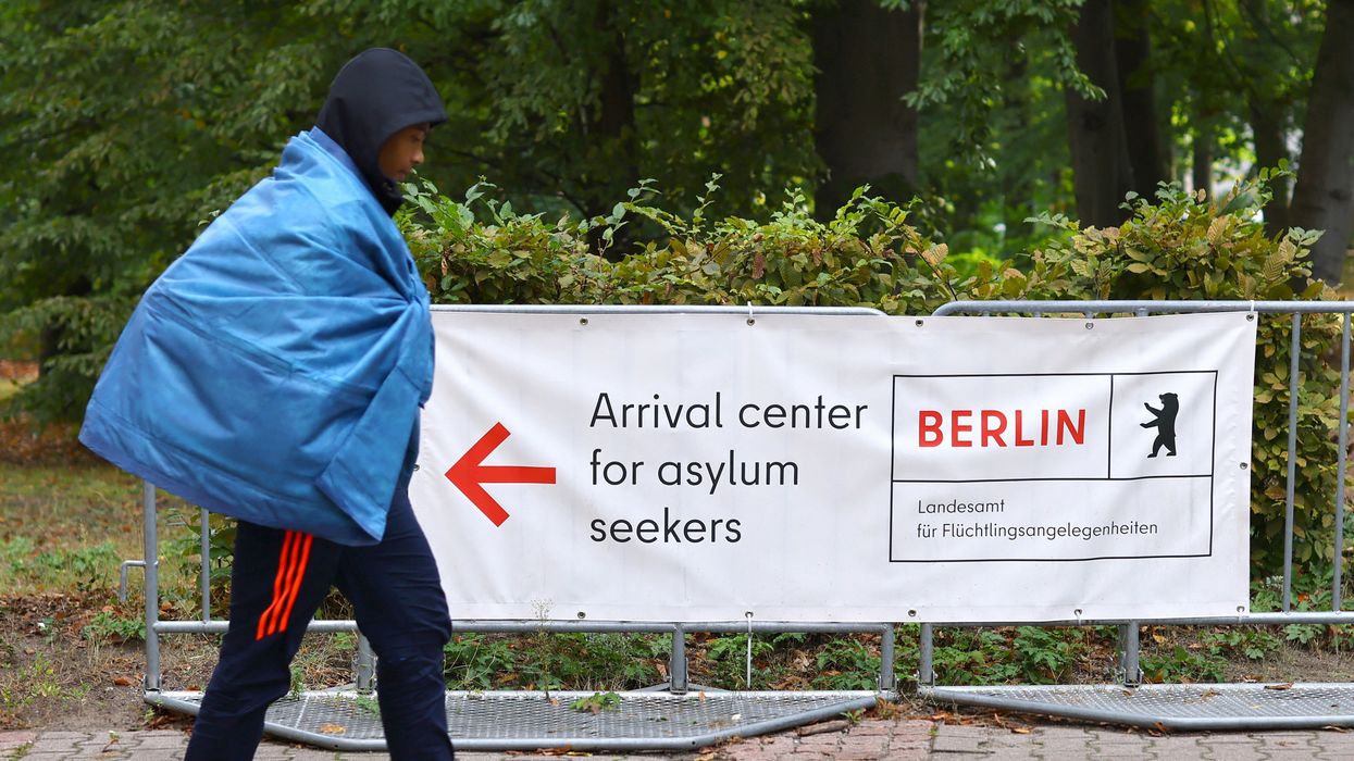 Person walking near an asylum seeker centre
