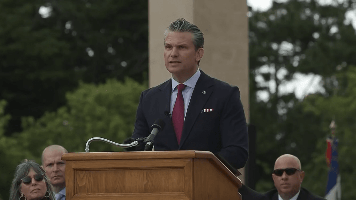 Pete Hegseth speaking at D-Day commemorations