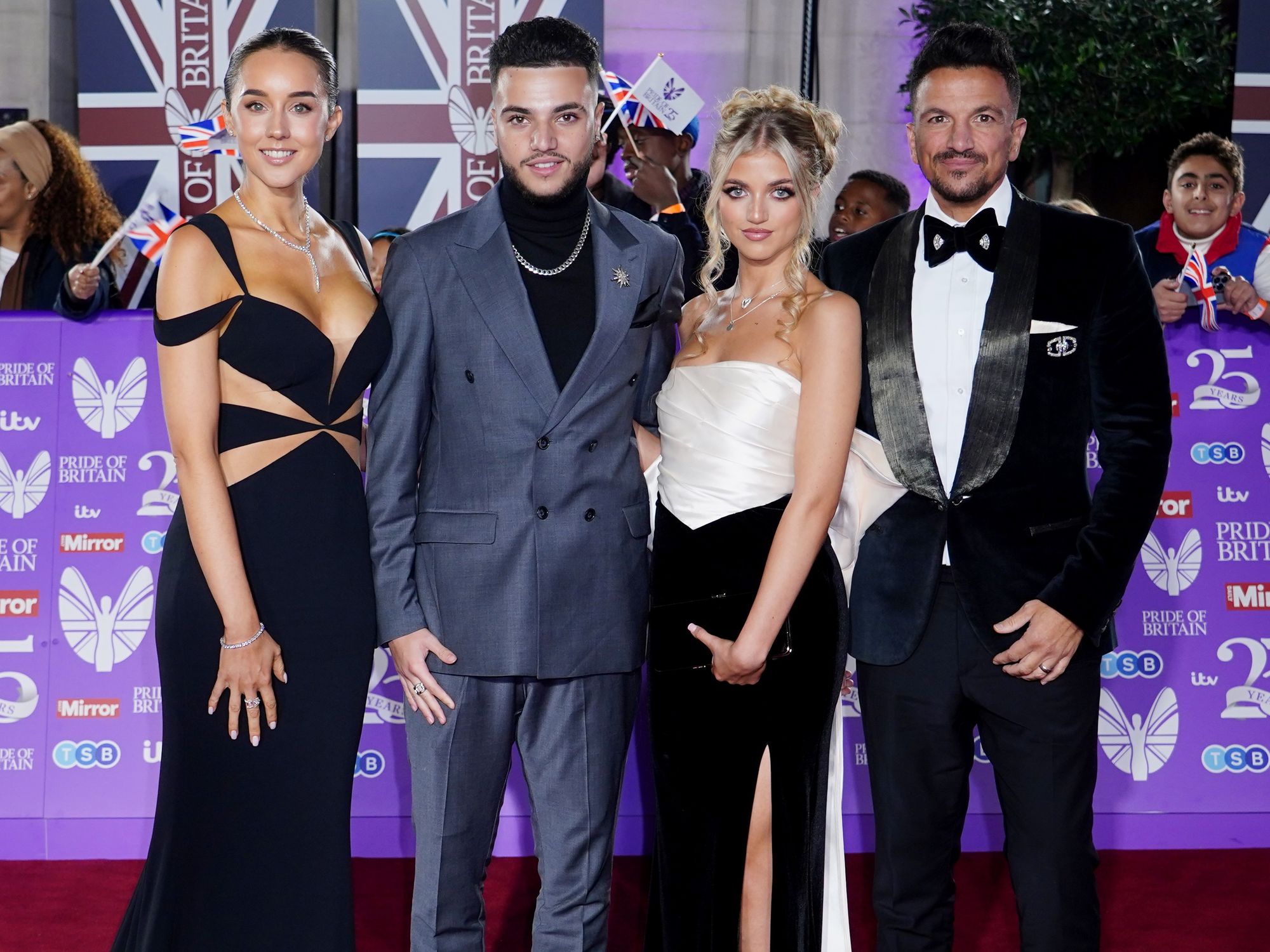 Peter Andre and his wife Emily alongside his two eldest children, Junior and Princess