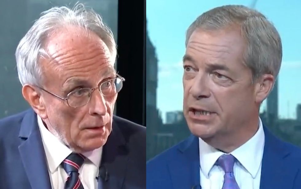 Peter Bone talking to Nigel Farage