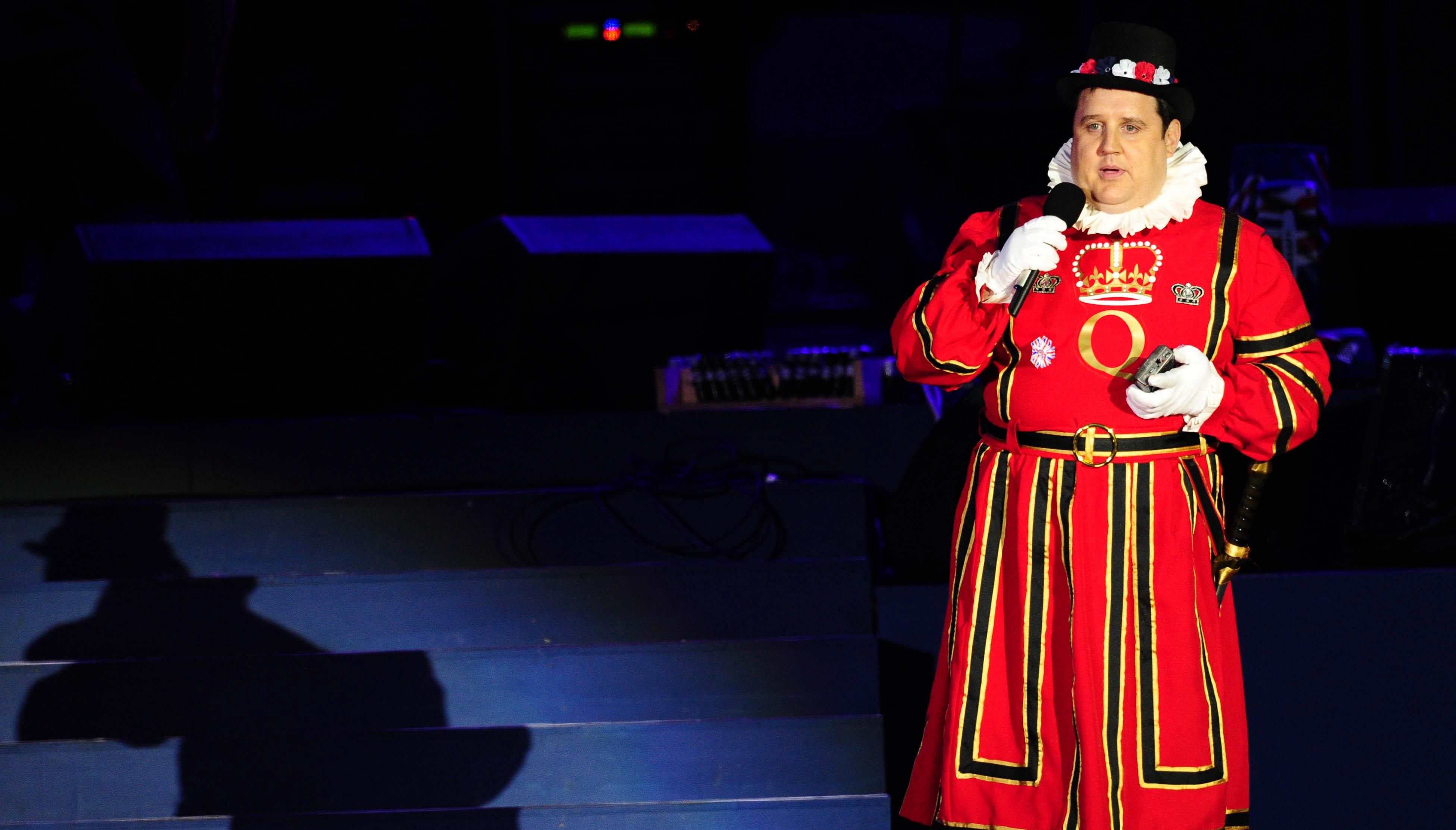 Peter Kay on stage outside Buckingham Palace during the Diamond Jubilee Concert.