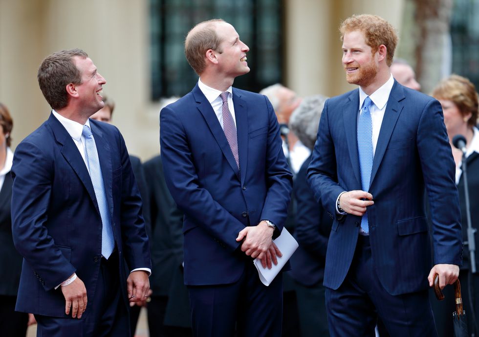 Peter Phillips, Prince William and Prince Harry