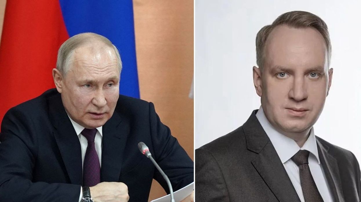 Petr Kucherenko (right) and Vladimir Putin (left)