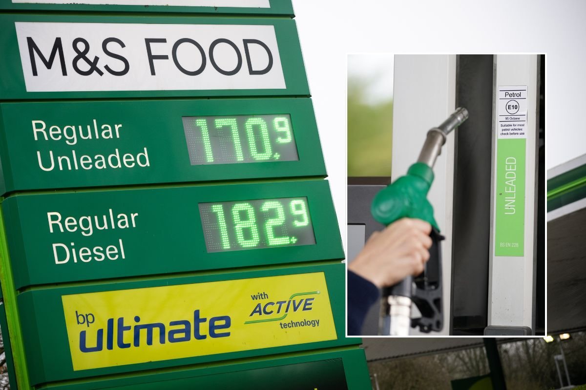 Petrol and diesel prices and a fuel pump