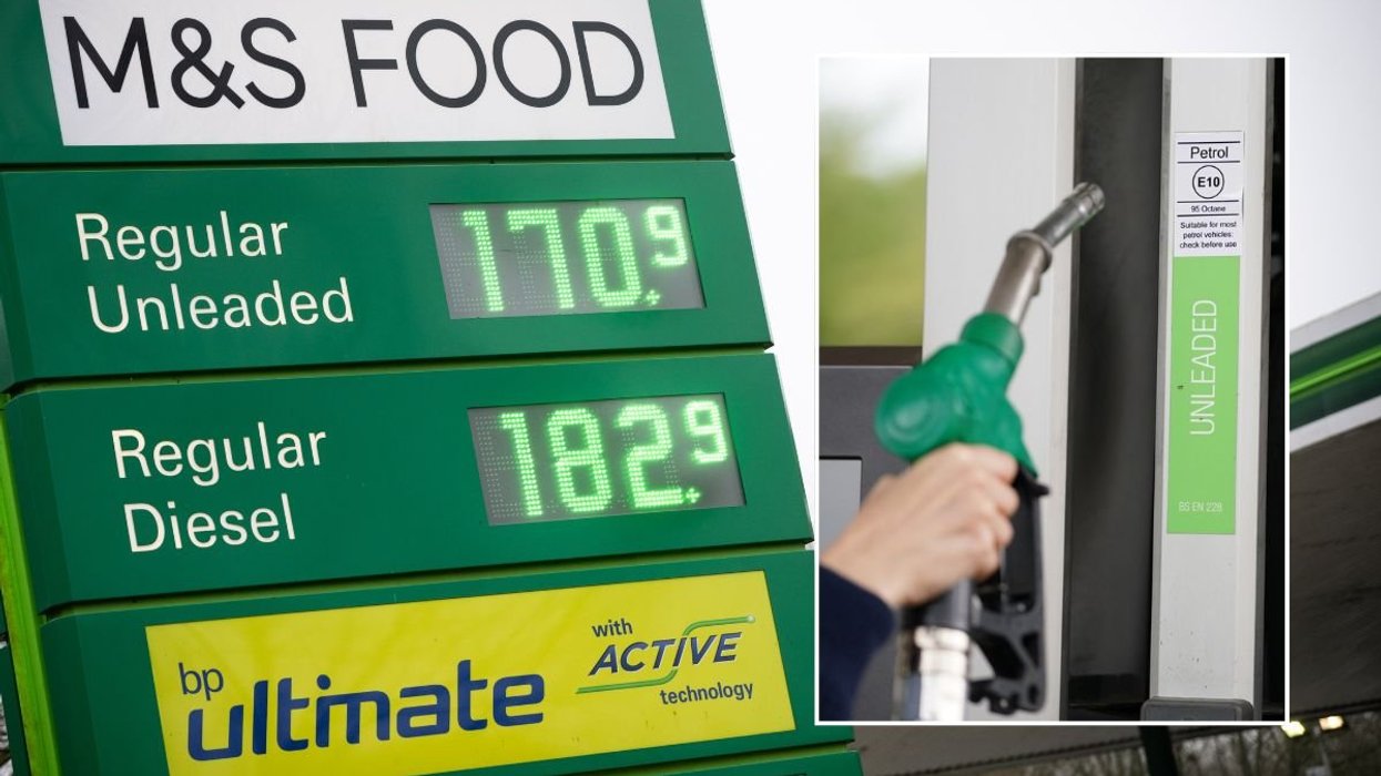 Petrol and diesel prices and a fuel pump