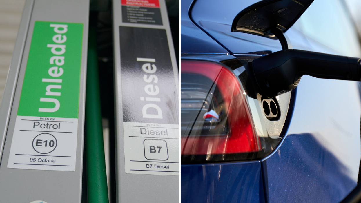 petrol and electric car