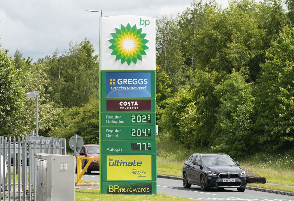 Petrol prices at Wetherby Services, as the average cost of filling a typical family car with petrol could exceed 100 for the first time. Picture date: Wednesday June 8, 2022.