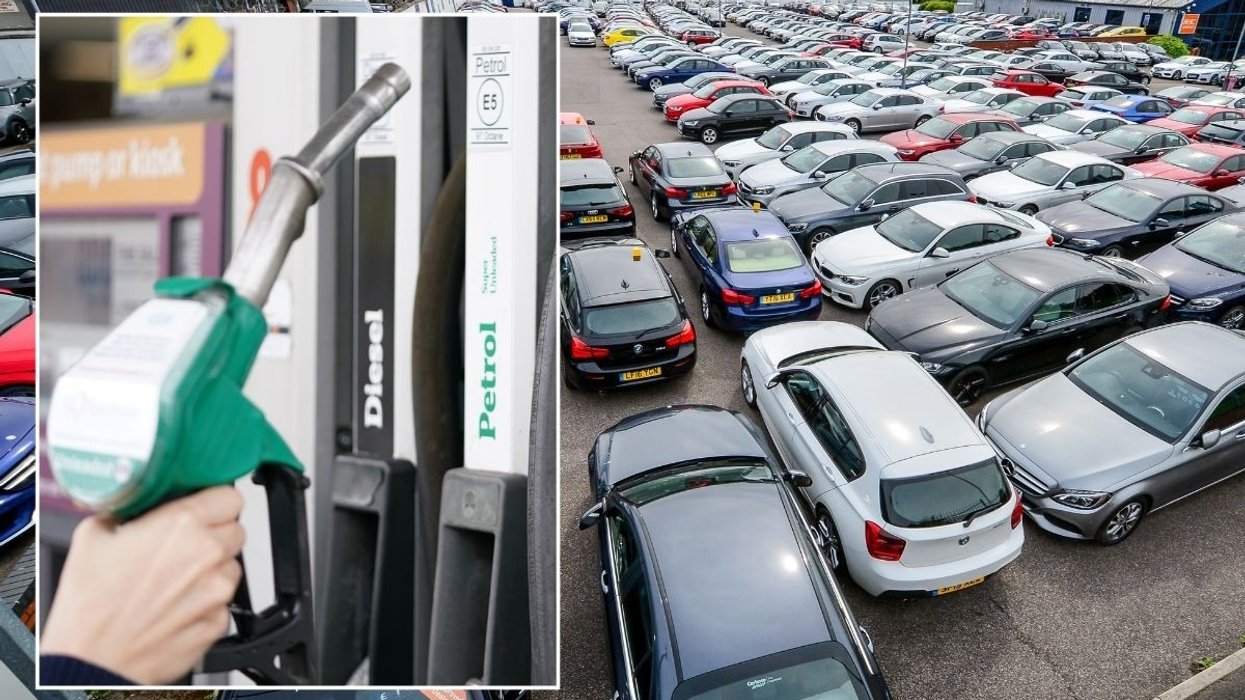 Petrol pump and a car sales forecourt