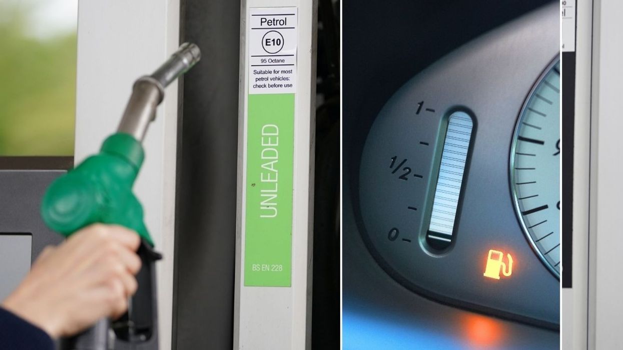 Petrol pump and a low fuel tank