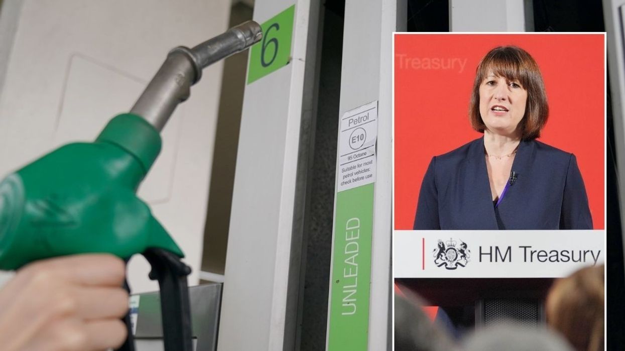 Petrol pump and Chancellor Rachel Reeves