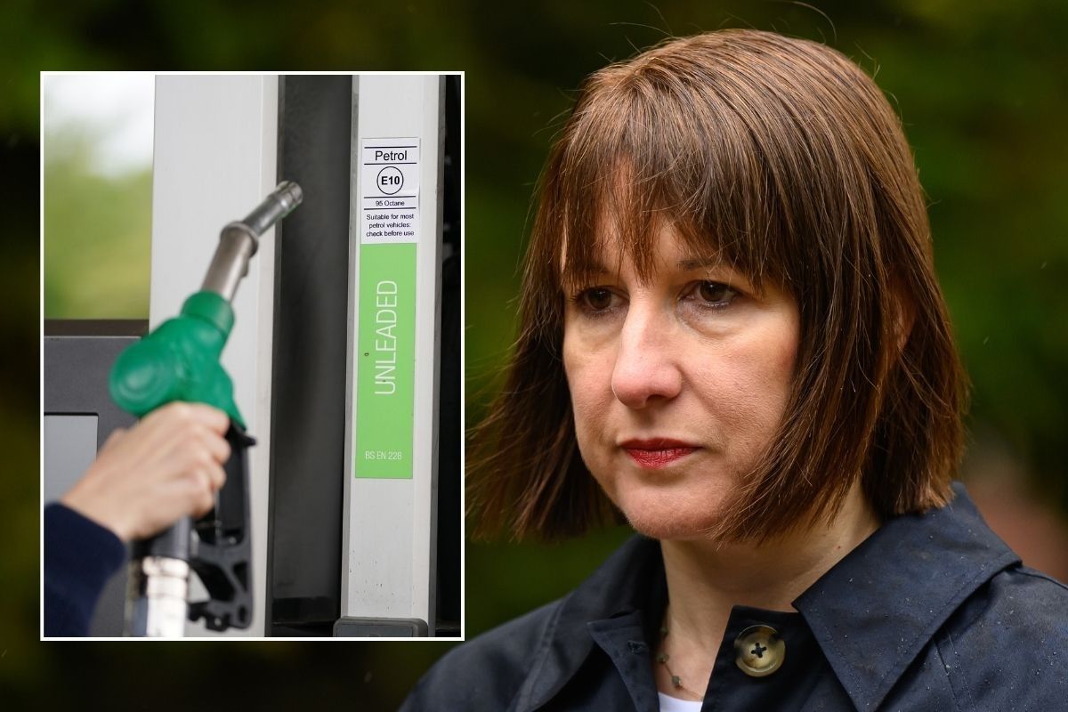 Petrol pump and Chancellor Rachel Reeves