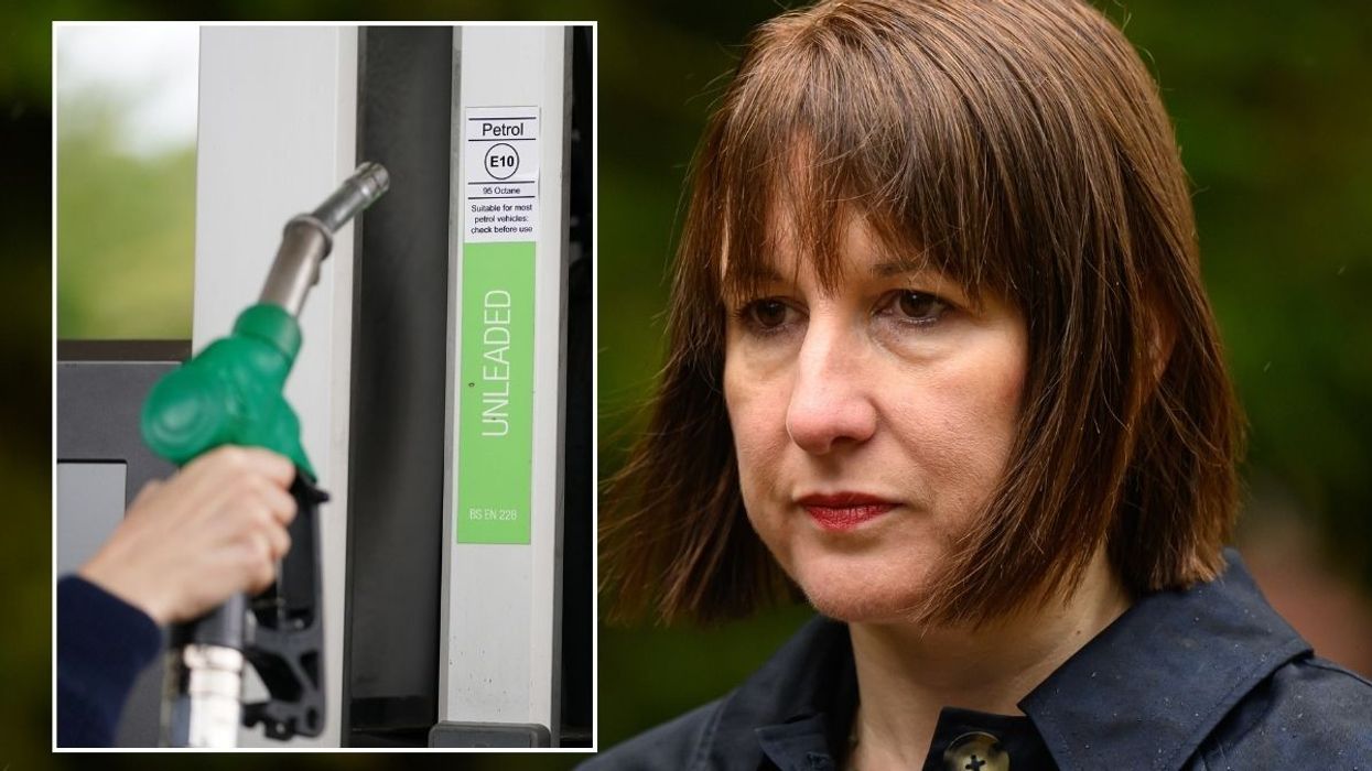 Petrol pump and Chancellor Rachel Reeves