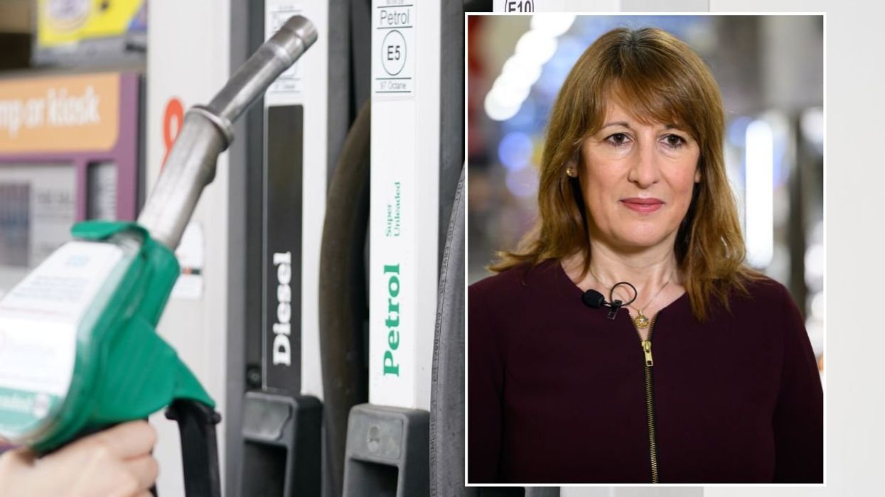 Petrol pump and Chancellor Rachel Reeves