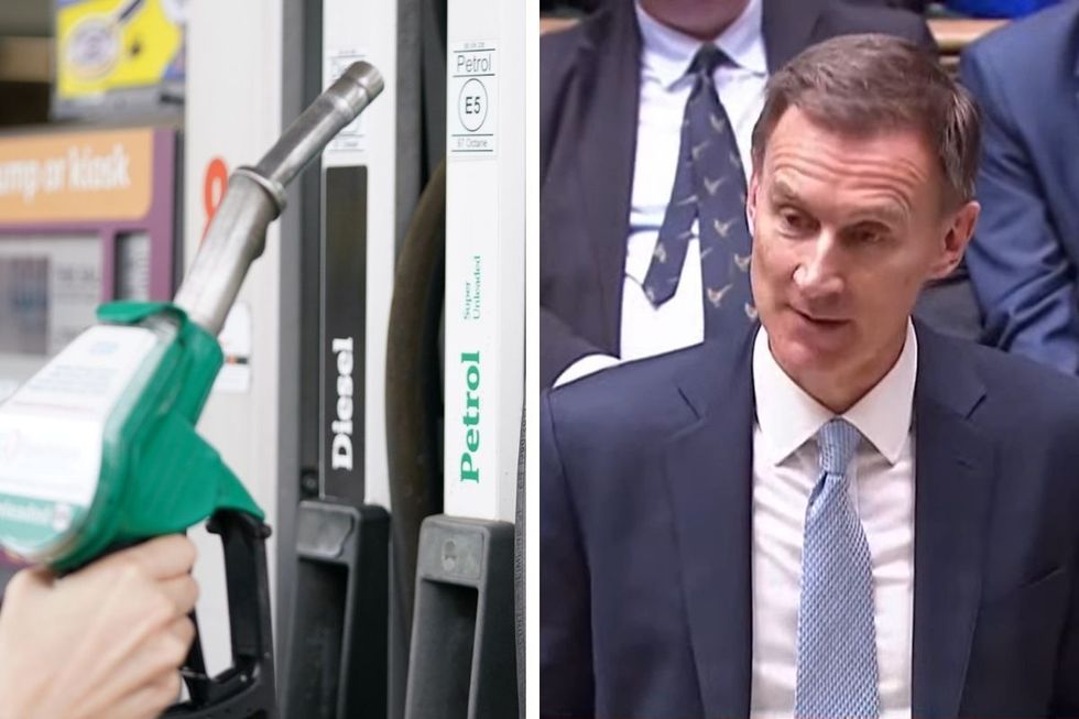 Petrol pump and Jeremy Hunt