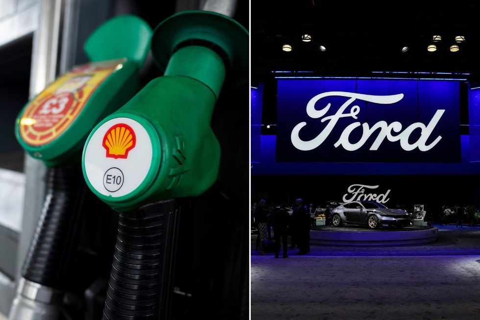 Petrol pump and the Ford logo
