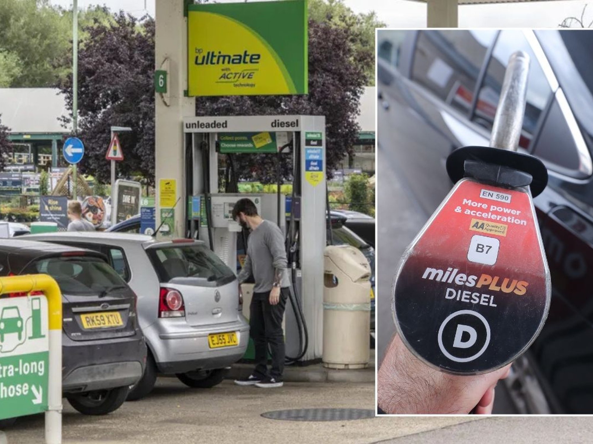 Petrol station and a diesel pump