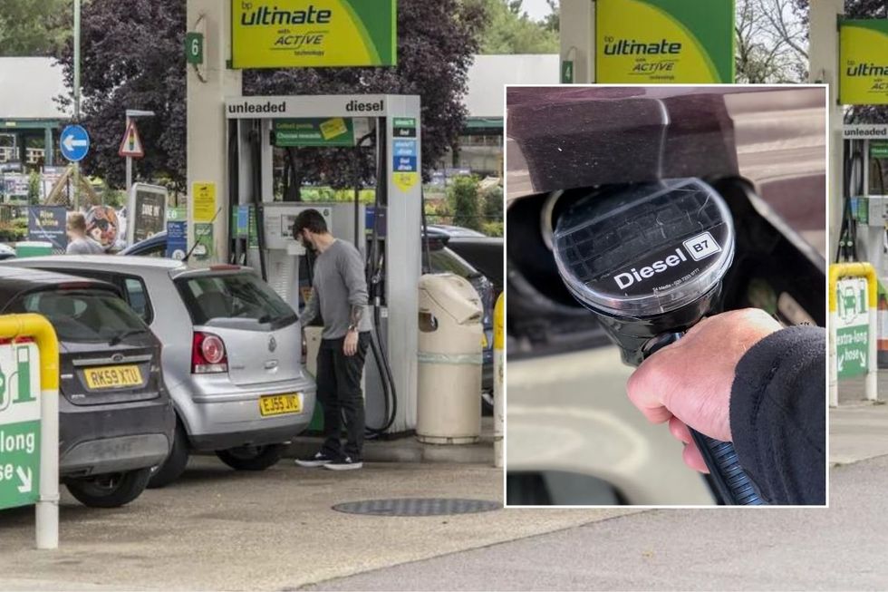Petrol station and a diesel pump