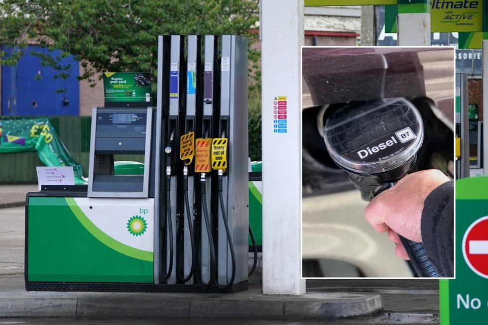 Petrol station and a diesel pump