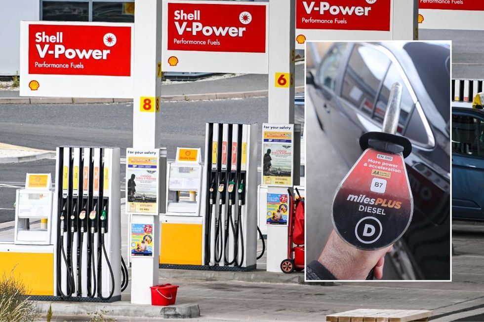 Petrol station and a diesel pump