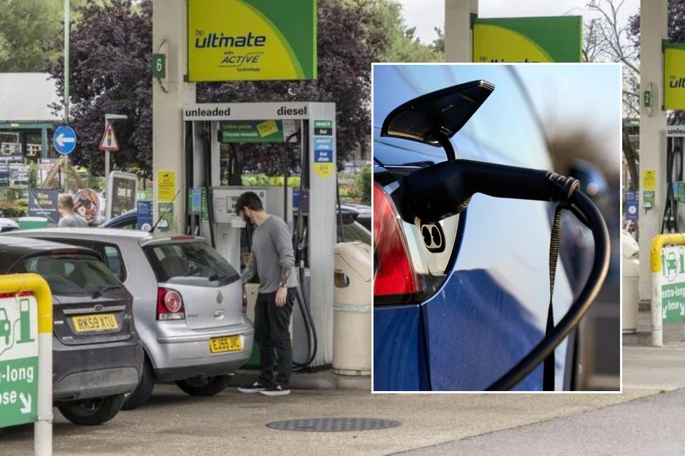 Petrol station and an electric vehicle charging