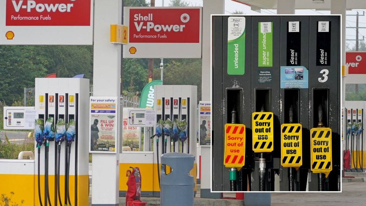 Petrol station and an out-of-service fuel pump