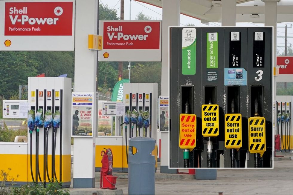 Petrol station and an out-of-service fuel pump