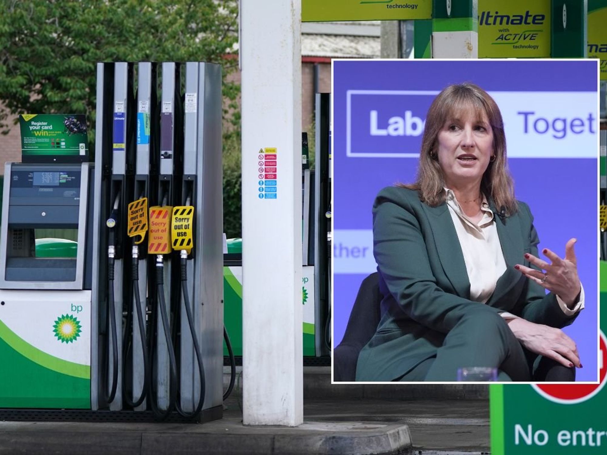 Petrol station and Chancellor Rachel Reeves