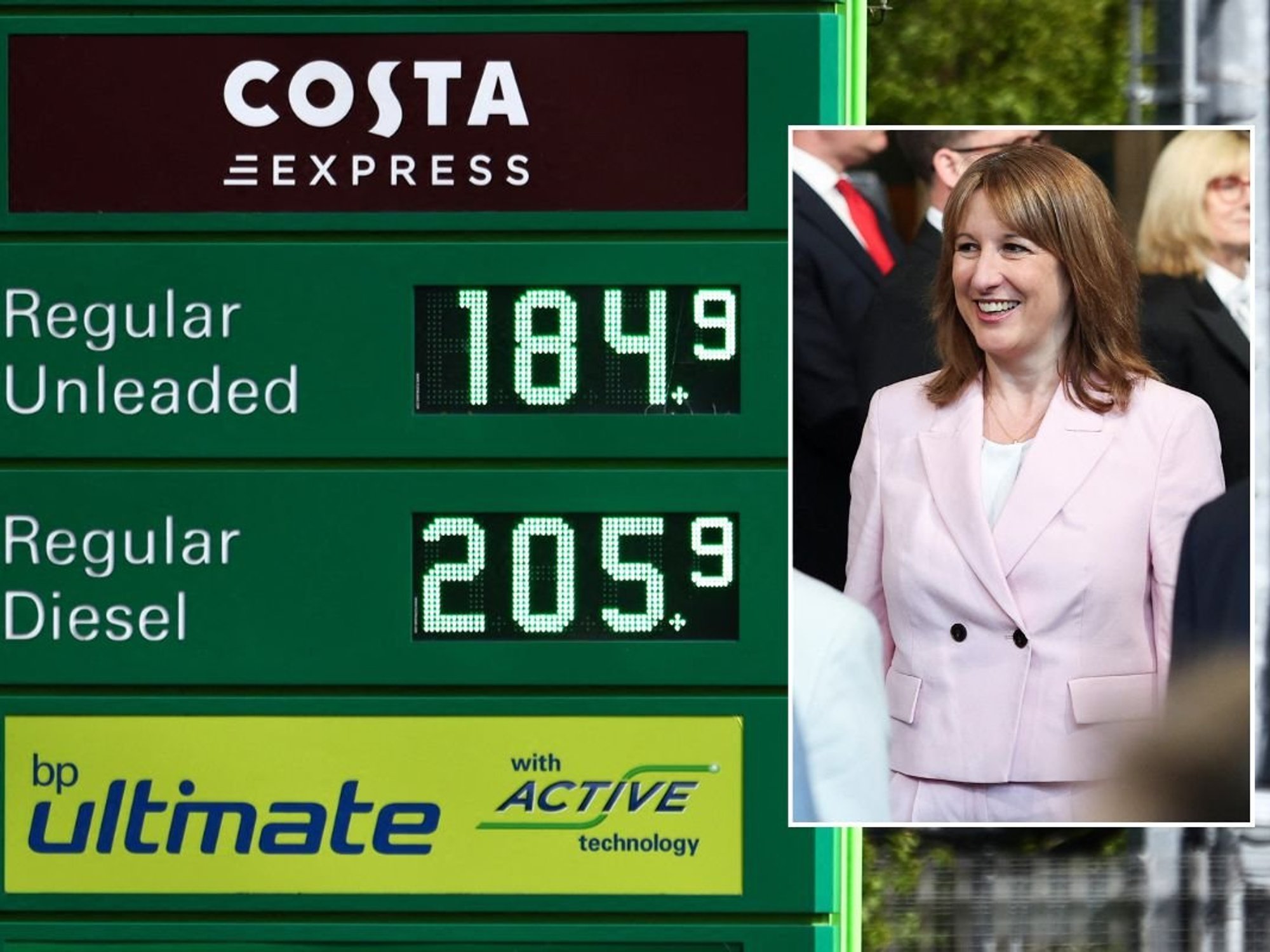 Petrol station and Chancellor Rachel Reeves