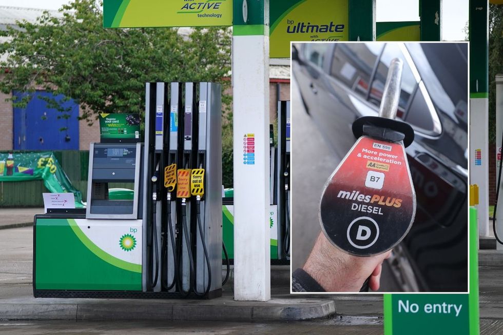 Petrol station and diesel pump