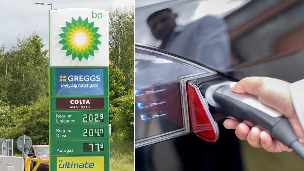 petrol station and electric charger