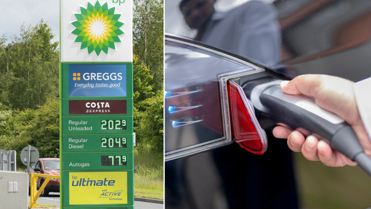 petrol station and electric charger