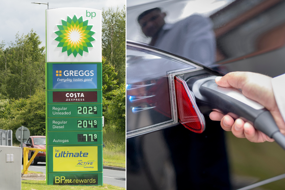 petrol station and electric charger