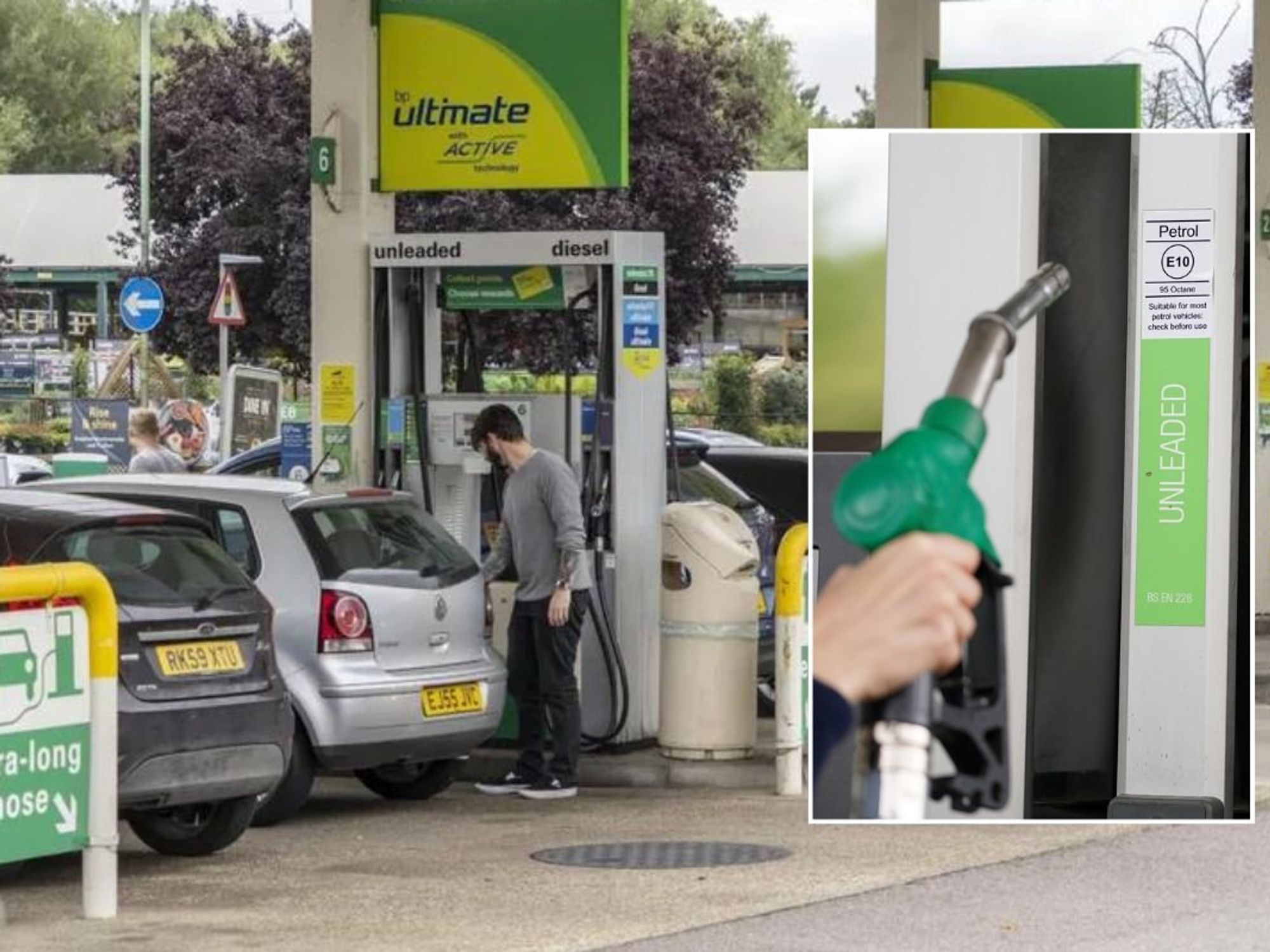 Petrol station and fuel pump