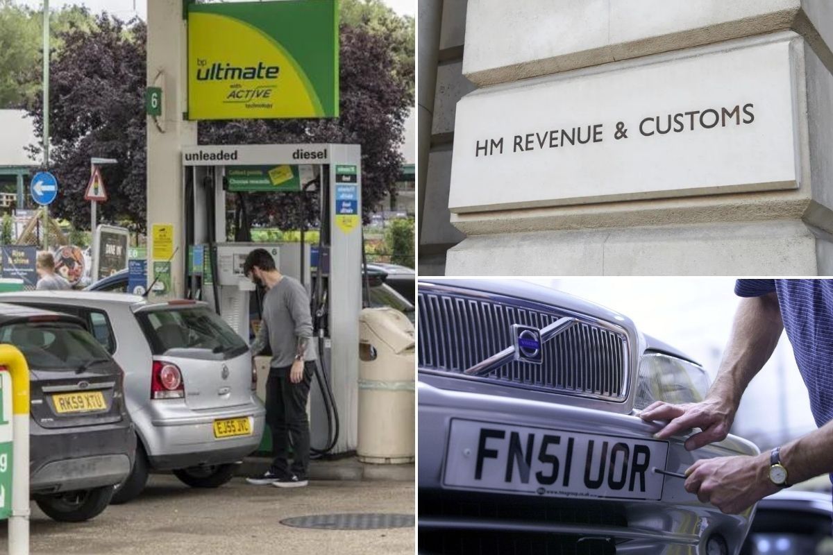 Petrol station, HMRC and a number plate