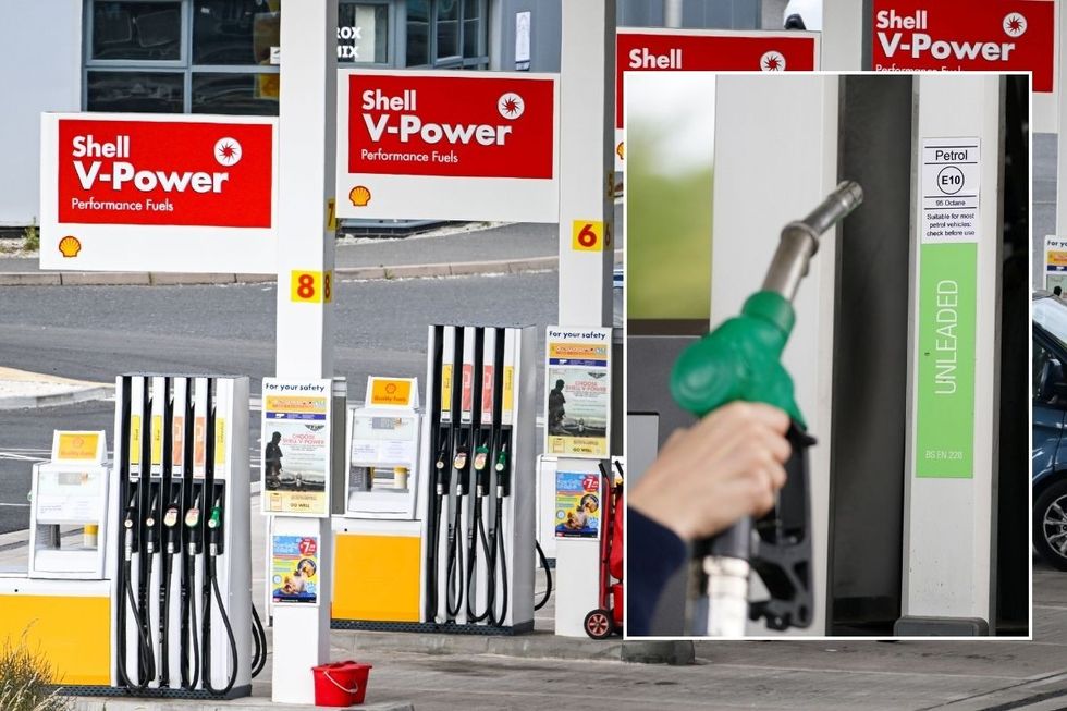 Petrol stations and a petrol pump