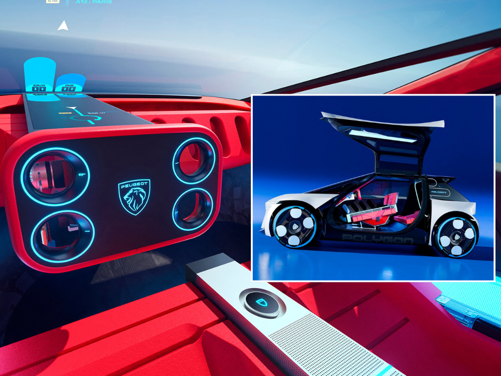 Peugeot Polygon Concept with Hypersquare steering wheel
