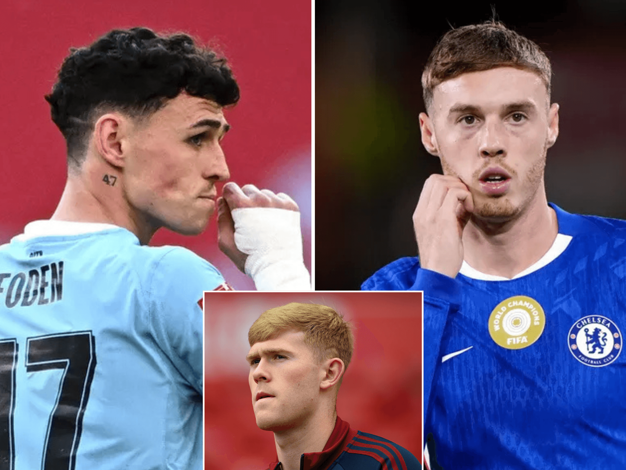Phil Foden, Lewis Hall, Cole Palmer