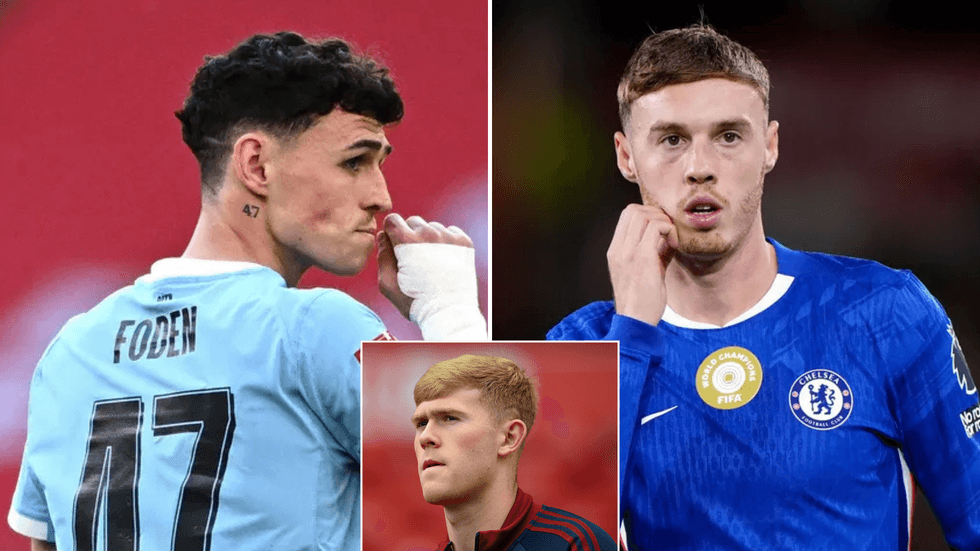 Phil Foden, Lewis Hall, Cole Palmer